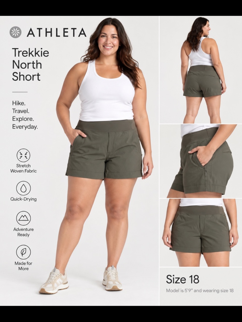 Athleta Trekkie North Shorts Size 18